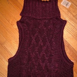 Maroon Knit Sweater Dress